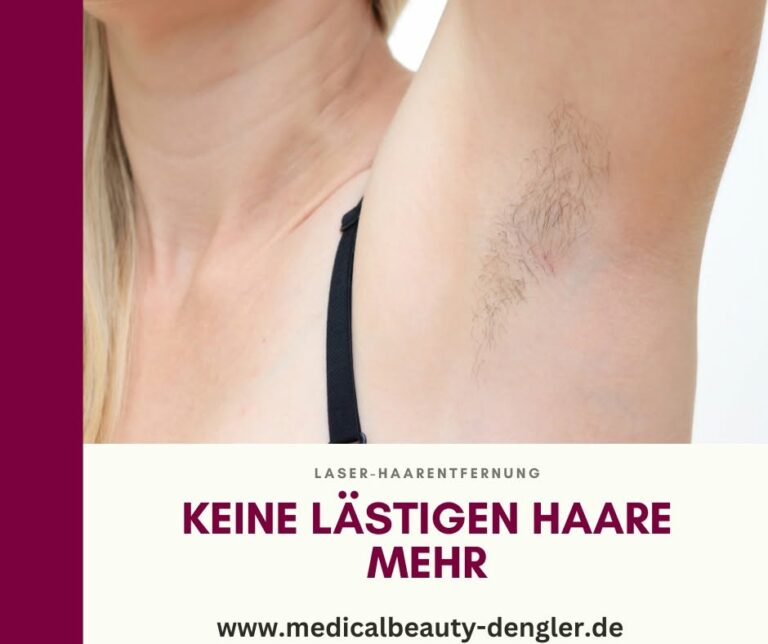Frau mit Haaren unter den Achseln