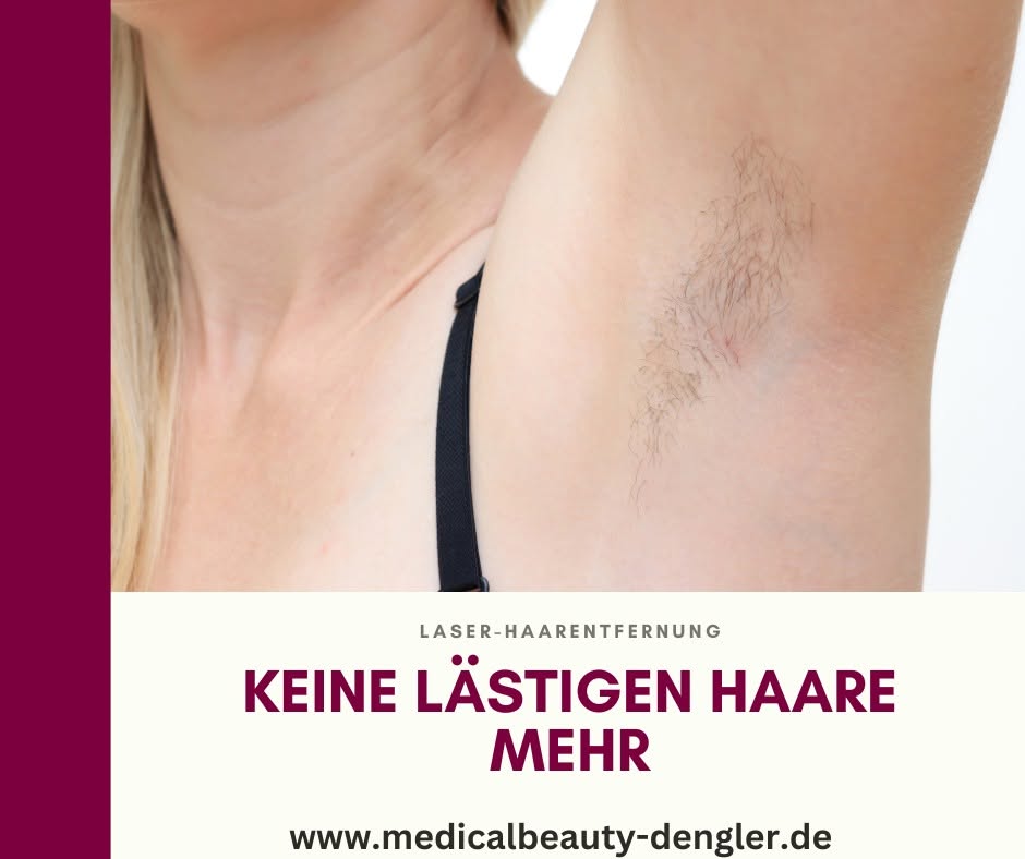 Frau mit Haaren unter den Achseln