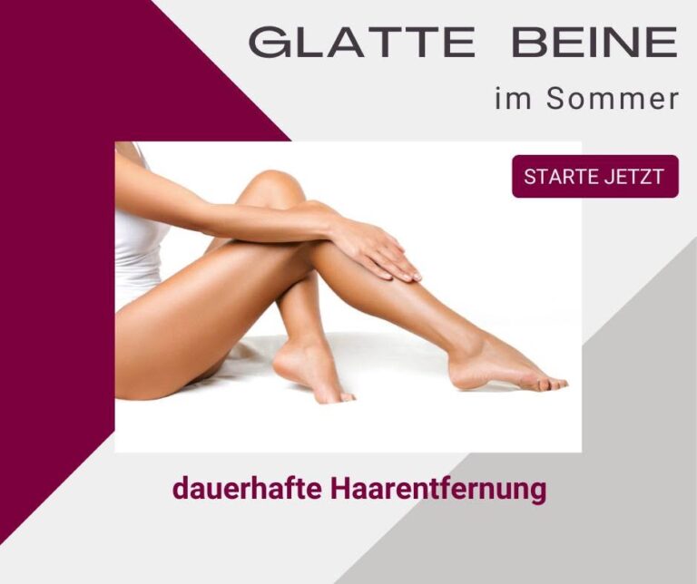 Glatte, haarfreie Beine als Ergebnis einer dauerhaften Haarentfernung im Medical Beauty Studio Straubing
